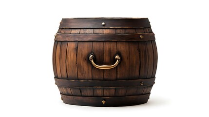 Fototapeta premium Wooden Barrel with Metal Bands