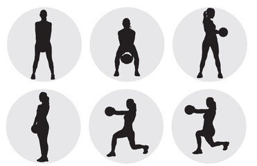 medicine ball exercise silhouette