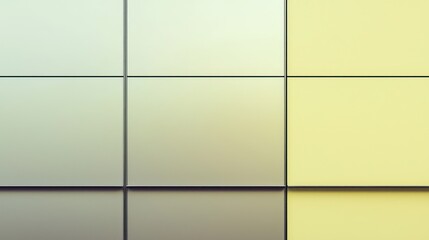 Sleek contemporary design with shiny graphite panels on a pastel yellow wall.