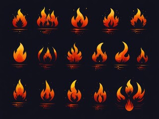 fire flames on black,fire flames background,fire flames set,fire flames collection