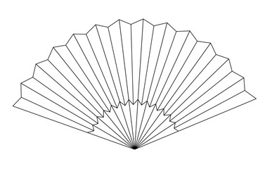 Asian Hand Fan Symbol of Culture. Vector illustration of Paper Folding Fan. Traditional fan.