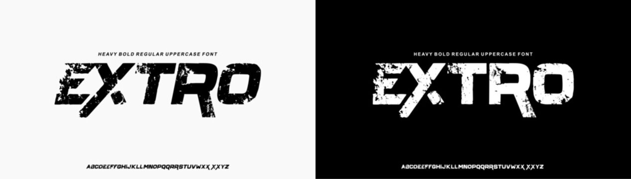 Modern Bold Heavy Font. Typography urban style alphabet fonts for fashion, sport, technology, digital, movie, logo design, vector illustration, uppercase 
