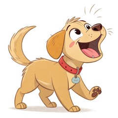Obraz premium Cheerful cartoon puppy with a playful expression