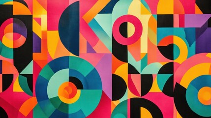 Abstract geometric pattern with vibrant colors.