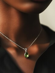 Person with Necklace Close Up