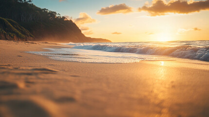 Fototapeta premium sunrise time at the sandy beach