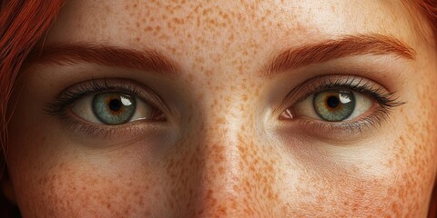 Woman's face with freckles