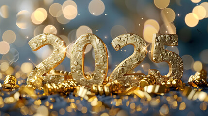 Buon anno. Anno nuovo 2025. Scritta 3d