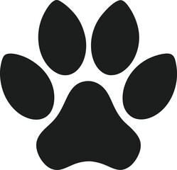Fototapeta premium Bold Dog Paw Print Silhouette Vector Design for Pet and Wildlife Themes