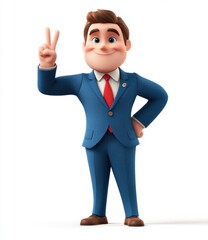 Cartoon Businessman Victory.