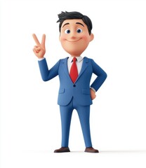 Businessman Peace Sign.
