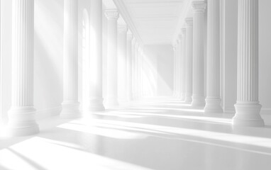 Obraz premium White Columns Hallway.