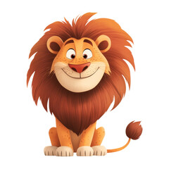 Obraz premium Cute Cartoon Lion Sitting