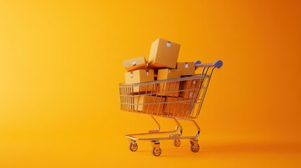 Shopping Cart Full of Boxes