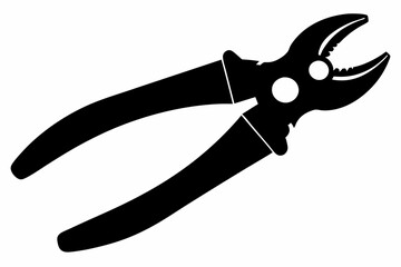 pliers silhouette, pliers icon vector, black pliers symbol, pliers sign
