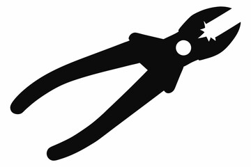 pliers silhouette, pliers icon vector, black pliers symbol, pliers sign
