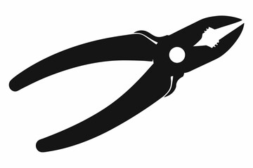pliers silhouette, pliers icon vector, black pliers symbol, pliers sign
