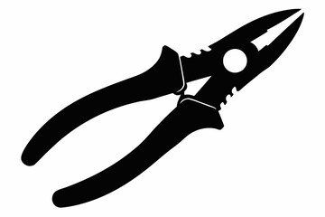 pliers silhouette, pliers icon vector, black pliers symbol, pliers sign
