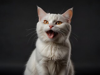 Obraz premium close up of cat,portrait a cat,cat on the sill,cat on the table,portrait of a cat with eyes,cat on a white,white persian cat,cat portrait,black and white cat,cat on white,portrait of cat,White cat,por