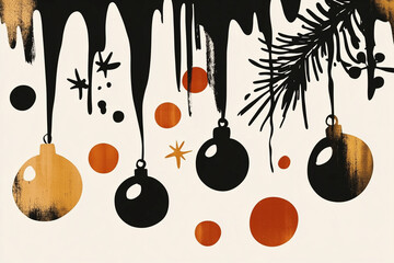 Merry Christmas and Happy New Year card background