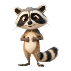 Obraz premium Cute Raccoon Cartoon Character