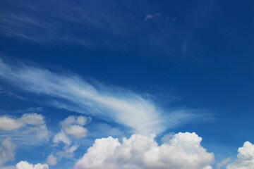 blue sky background with tiny clouds	