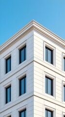 Obraz premium Modern Architectural Corner with Clear Sky Background