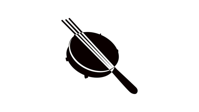 Tamborim emblem, black isolated silhouette