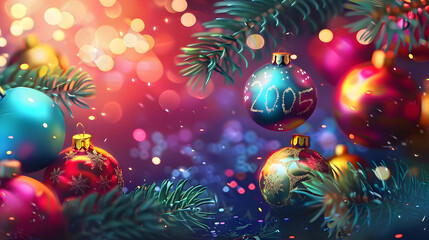 Happy new year 2025 text effect banner design template