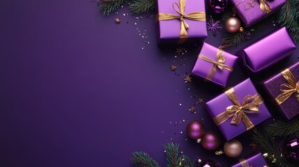 Elegant Purple Gift Boxes for Christmas Celebration