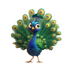 Fototapeta premium Dancing Peacock Transparent Illustration