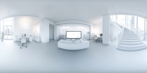 White Office Interior.
