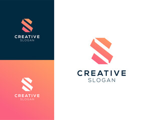 Fototapeta premium Abstract Initial letter S and Technology logo design vector illustration