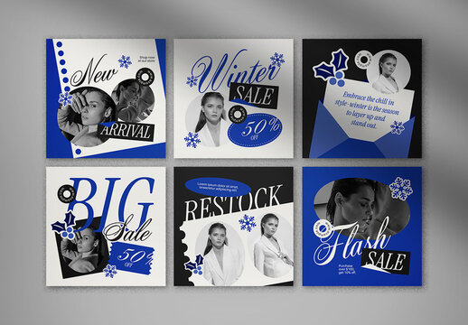 Blue Scrapbooking Playful Fashion Instagram Layout
