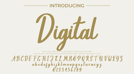 Digital Font Stylish brush painted an uppercase vector letters, alphabet, typeface