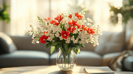 Fototapeta premium Flower, flower arrangement, art, scene, vase, beautiful, gorgeous, life, four seasons, spring, summer, autumn, winter, bedroom, living room, dining table, dining room, flower, bouquet, yellow, orange,