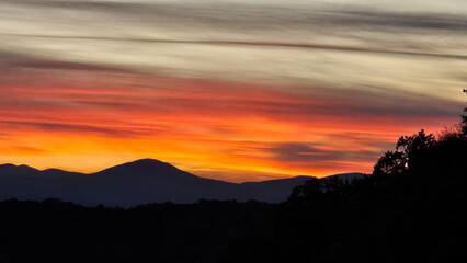 Beautiful sunset in the mountains