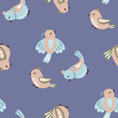 Seamless pattern with birds. Design for fabric, textiles, wallpaper, packaging.	