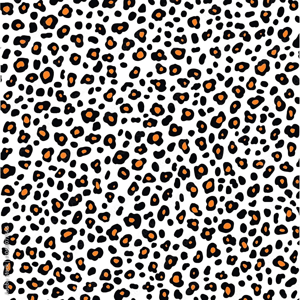 Poster seamless vector background with a stylish leopard print pattern in neutral and vibrant tones, perfec