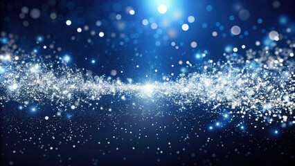 Fototapeta premium Abstract Sparkling White Particles on Dark Blue Background for Stunning Drone Photography
