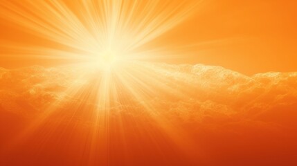 Bright Sunrise over Orange Clouds