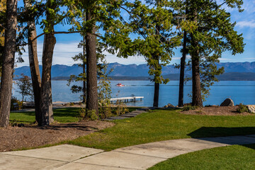 Volunteer Park in Lakeside County on the Flathead Lake shores