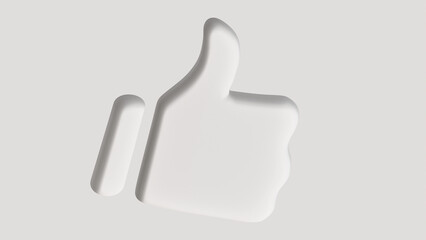 Thumbs up, light gray background