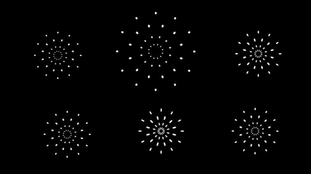 circle burst in After Effects pop up, line, shiny, blast on black screen background, line blast Circle bursting Highlight Motion graphics with a black screen background.