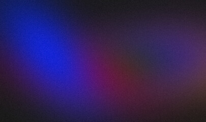 Abstract grainy color gradient texture background. Black blue purple red color noisy color flow, wave shaped, vibrant, bright, shine, glowing colors, website header design, cover, poster, banner