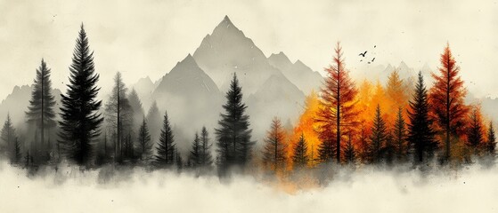 Obraz premium Autumn Forest Artwork