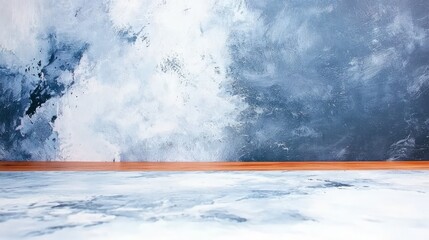 A serene abstract background with a textured surface and a wooden edge.