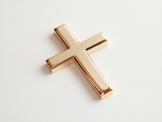Obraz premium Gold Cross on White Surface
