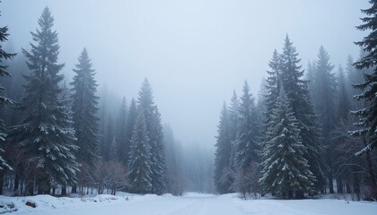 Winter Forest Landscape 