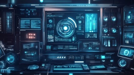 Fototapeta premium Conceptual visualization of artificial intelligence integrating with everyday technology.